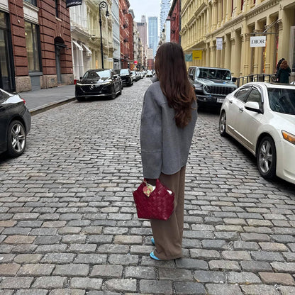 Women's fashionable oversized jacket made from a high-quality wool blend NOVAE