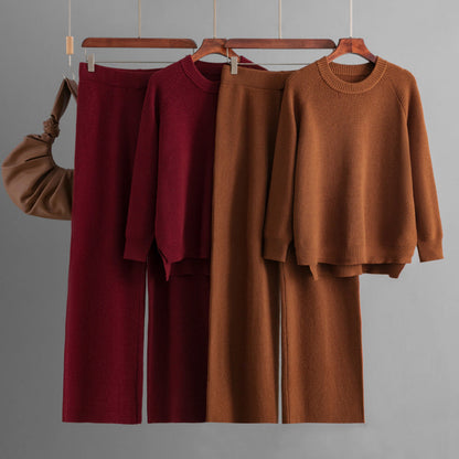 Women's casual knit lounge set with loose top and comfortable trousers NOVAE