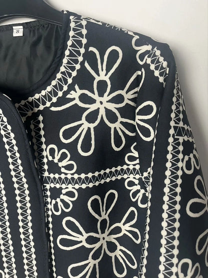Women's embroidered jacket with floral design and modern cut NOVAE