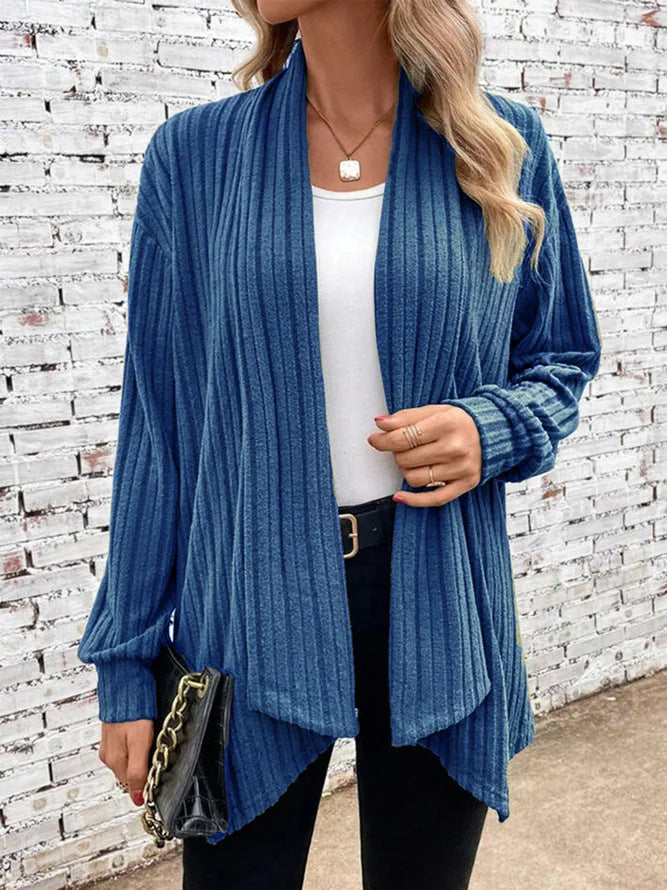 Women's casual knit cardigan with distinctive ribbed design NOVAE
