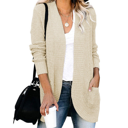 Women's open-front cardigan with practical pockets NOVAE