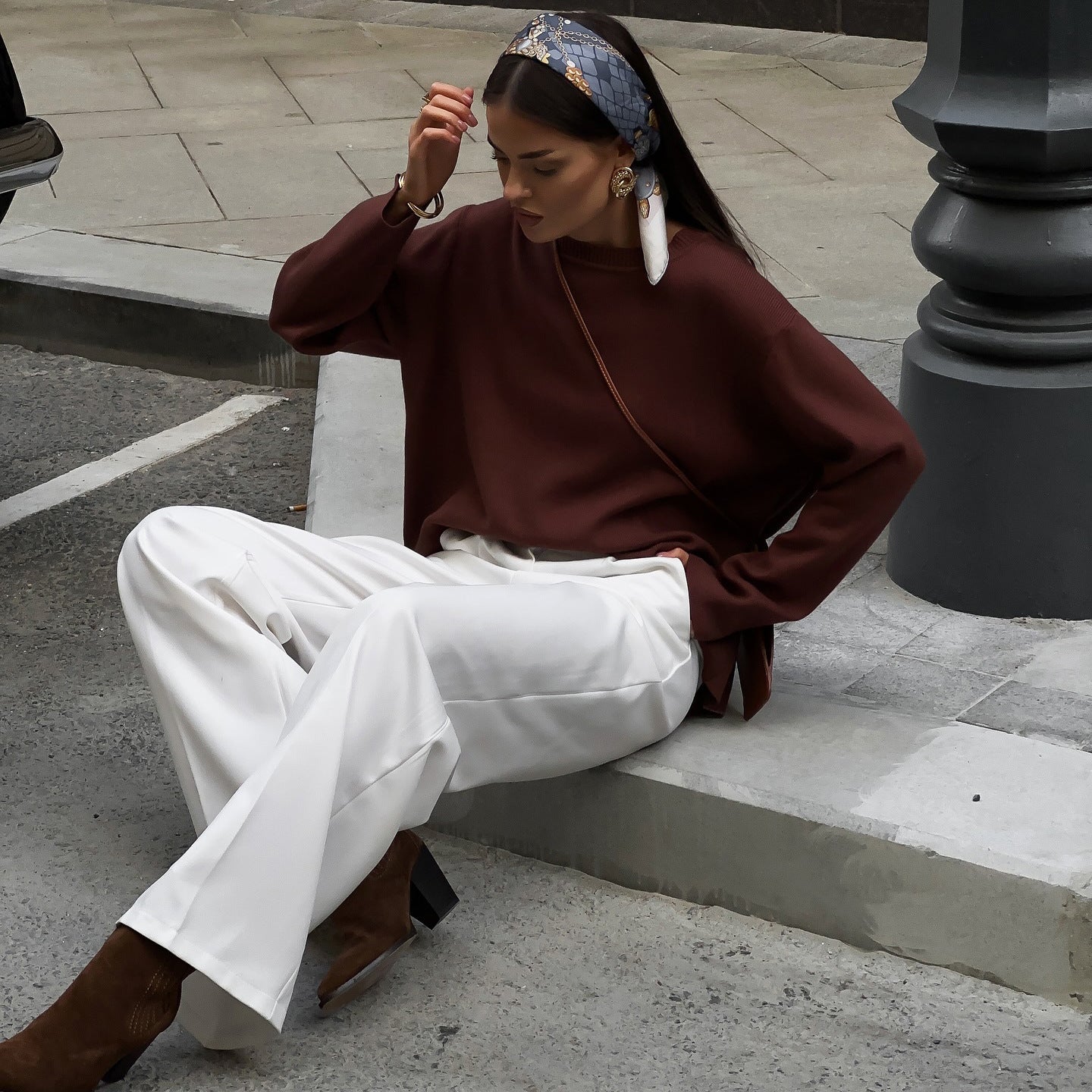 Women's casual loose-fitting sweater and elegant trousers NOVAE