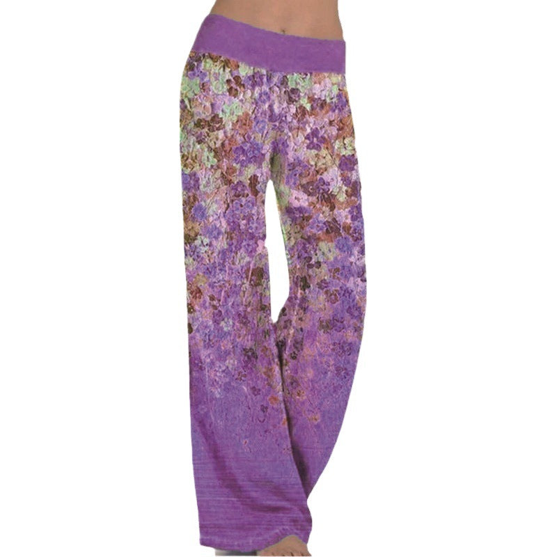 Women's Wide-Leg Floral Pattern Trousers NOVAE