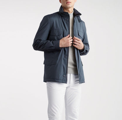 Men's versatile utility jacket with high collar and practical pockets NOVAE