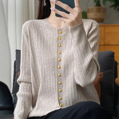 Women's cardigan with gold buttons NOVAE