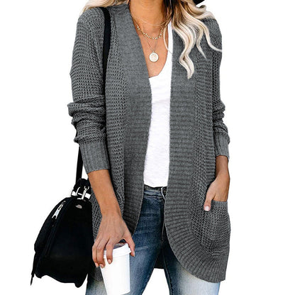 Women's open-front cardigan with practical pockets NOVAE