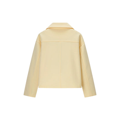 Women's fashionable, short double-breasted jacket with side pockets NOVAE