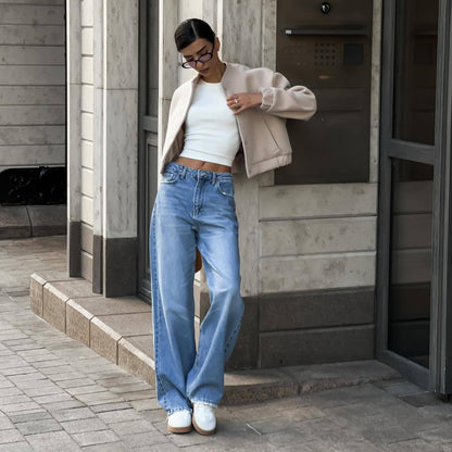 Women's casual bomber jacket with elasticated cuffs and fashionable cut NOVAE