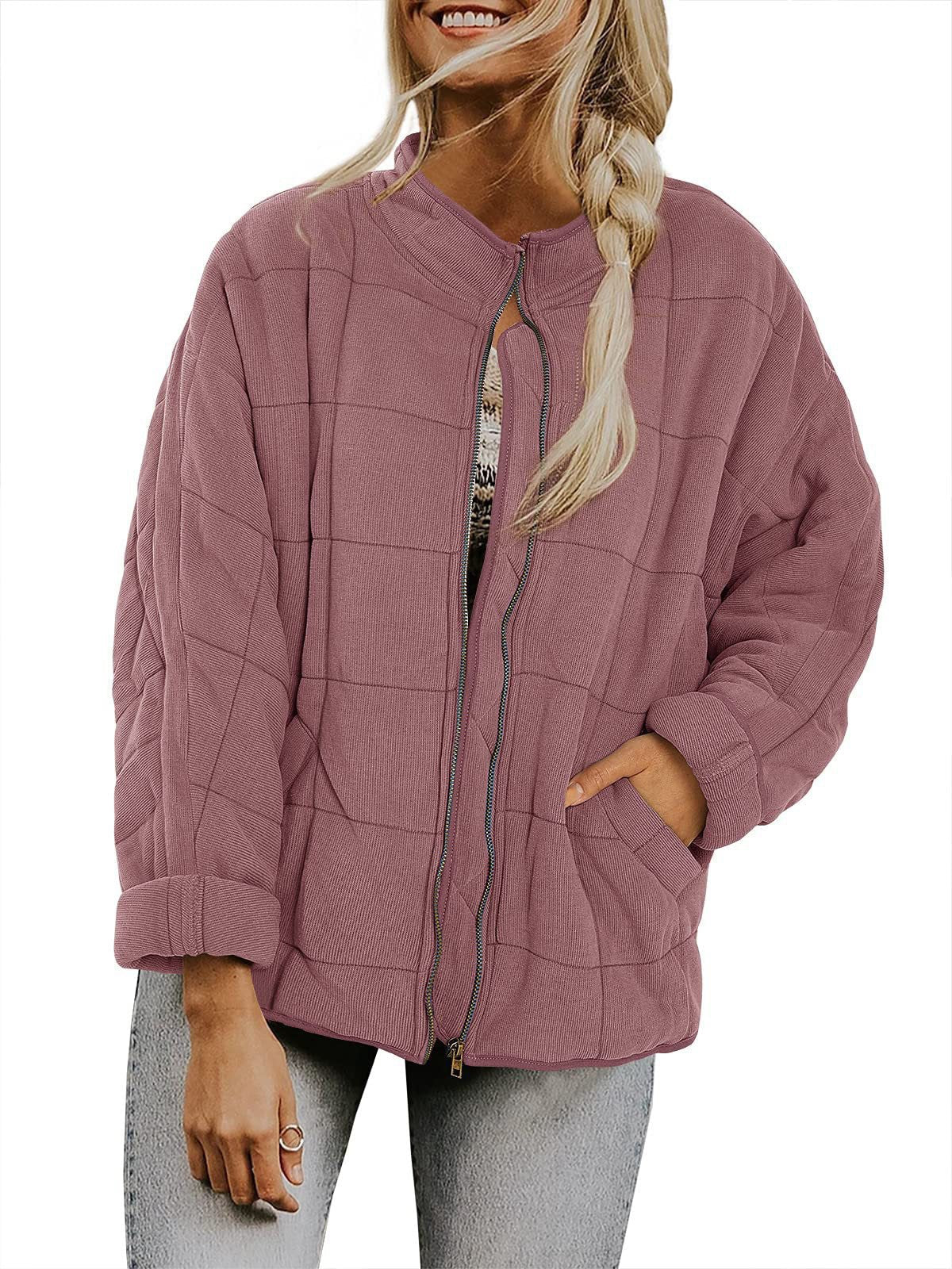 Women's quilted hooded jacket with zipper and pockets NOVAE