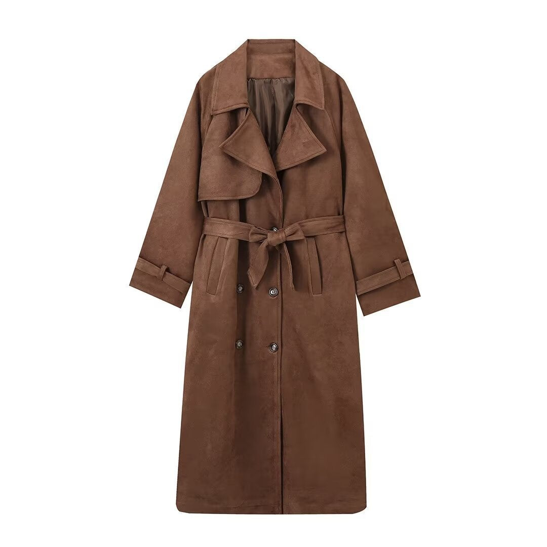 Women's elegant trench coat with lined collar and practical pockets NOVAE