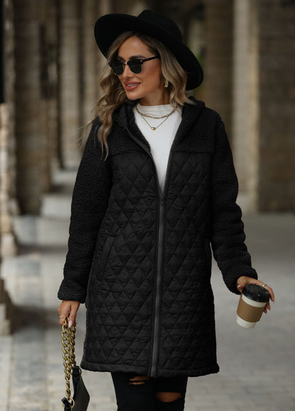 Women's transitional jacket with cozy fleece and hood NOVAE