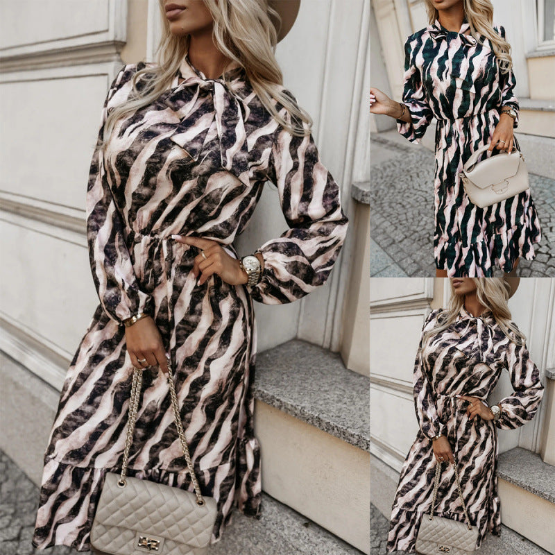 Women's maxi dress with ruffles and elasticated waistband NOVAE