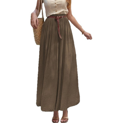 Women's Long Maxi Skirt with Elastic Waistband and Flowing Fabric NOVAE