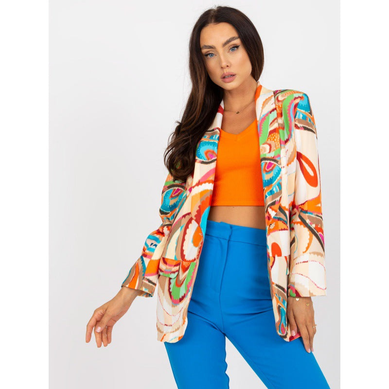 Women's elegant blazer with colorful pattern and modern accents NOVAE