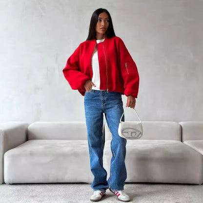 Women's casual bomber jacket with quilted design and practical pockets NOVAE