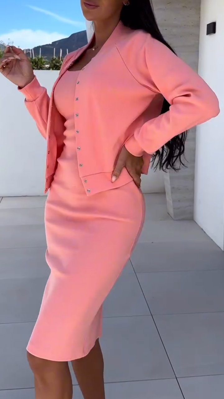 Women's fashionable sweatshirt dress and jacket set NOVAE