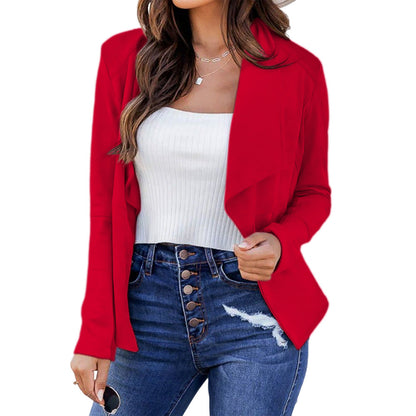 Women's casual blazer jacket with open cut and elegant details NOVAE