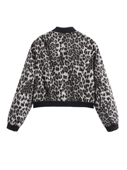 Women's fashionable bomber jacket in animal print NOVAE