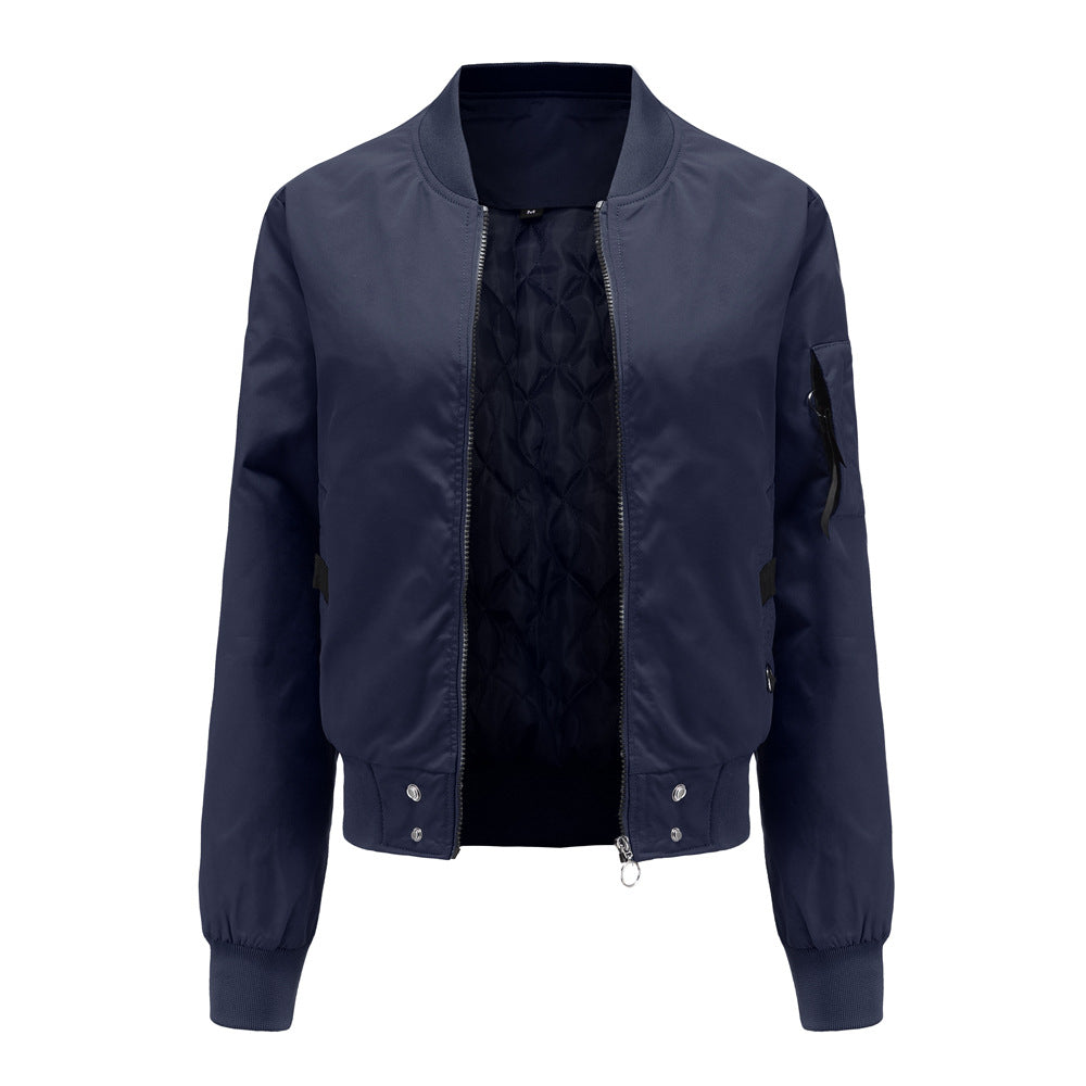 Women's fashionable bomber jacket with practical pockets and side panels NOVAE