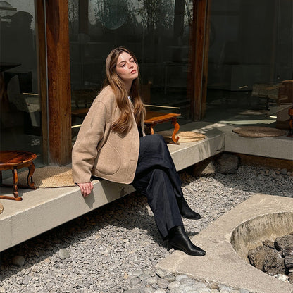 Women's timeless wool jacket in a minimalist design NOVAE