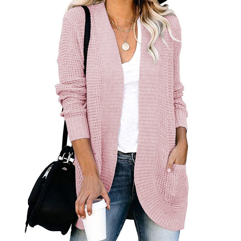 Women's open-front cardigan with practical pockets NOVAE