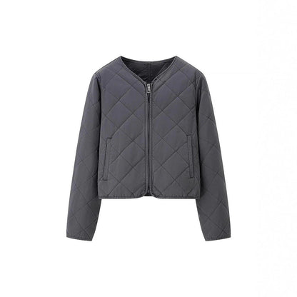 Women's quilted transitional jacket with practical pockets and elegant stand-up collar NOVAE