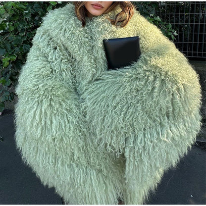 Women's Cozy Teddy Jacket in an Oversized Cut with Voluminous Sleeves NOVAE