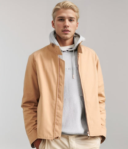 Men's modern bomber jacket with innovative stand-up collar NOVAE
