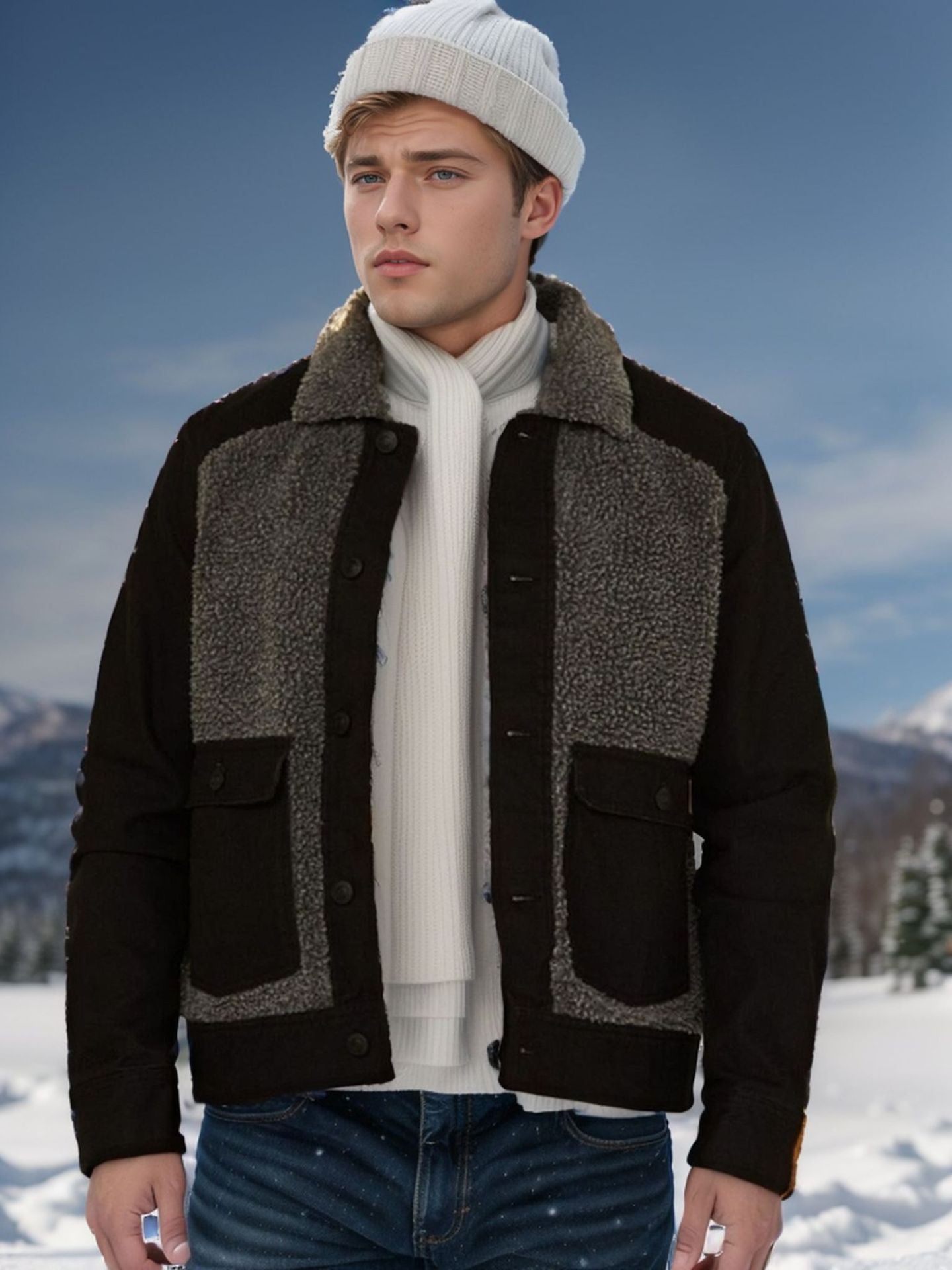 Men's slightly oversized jacket with soft lining and practical pockets NOVAE