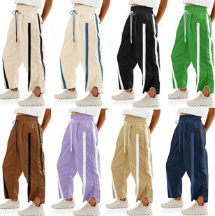 Women's casual leisure trousers with side panels NOVAE