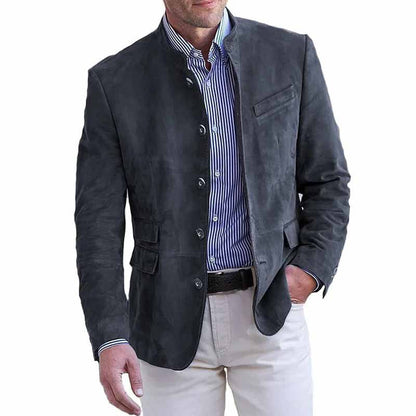 Men's elegant and fashionable suit jacket made of high-quality leather NOVAE