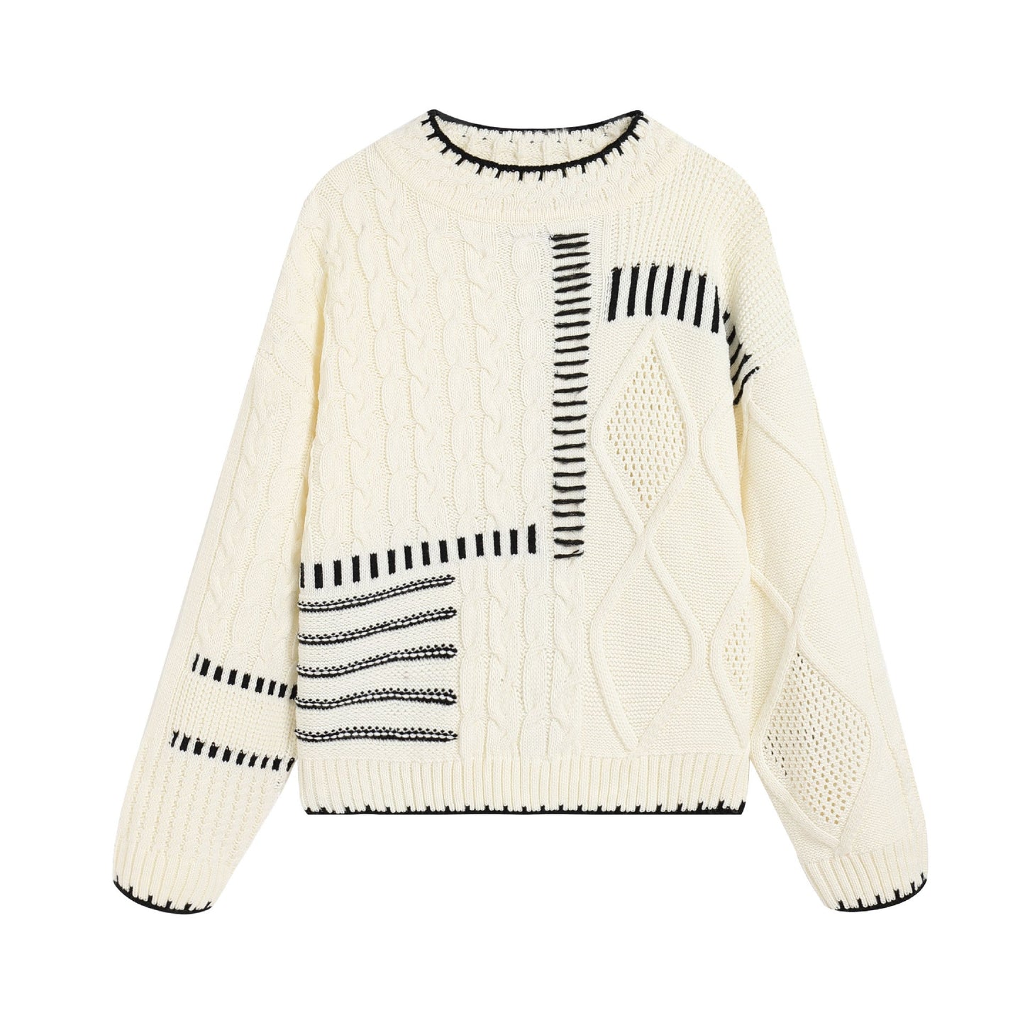 Women's casual knit sweater with graphic pattern NOVAE