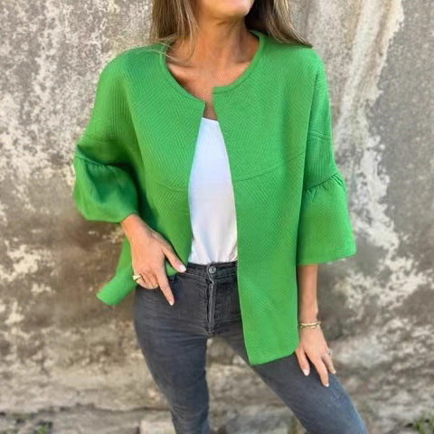 Women's structured jacket with voluminous sleeves NOVAE