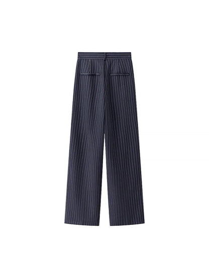 Women's wide-leg high-waisted trousers with elegant stripes NOVAE