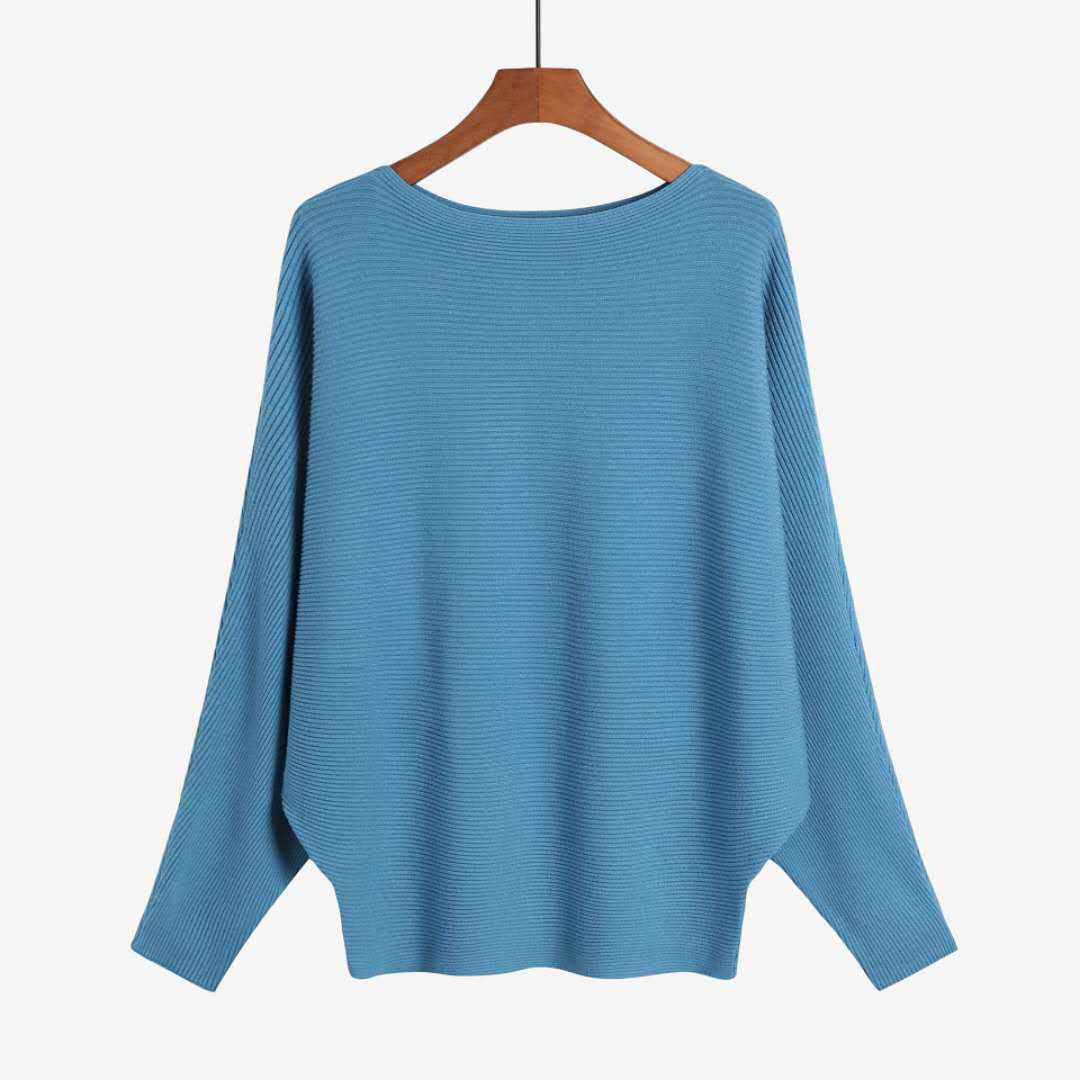 Women's oversized knit sweater with sophisticated rib design and wide cut NOVAE