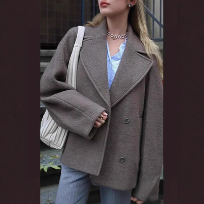 Women's elegant wool jacket in a classic oversized cut NOVAE