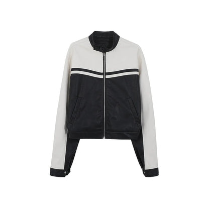 Women's stylish sports jacket with contrasting stripes and high collar NOVAE