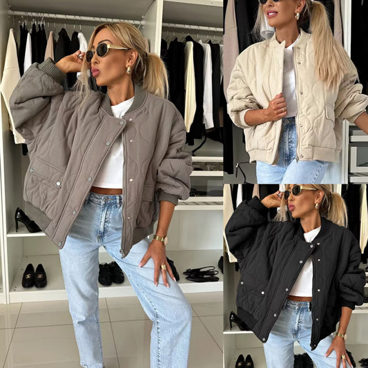 Women's plus-size quilted jacket in a sporty-modern design NOVAE