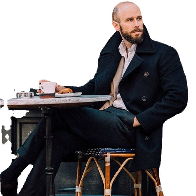 Men's classic and stylish double-breasted wool coat NOVAE