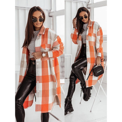 Women's Checked Overshirt Coat NOVAE