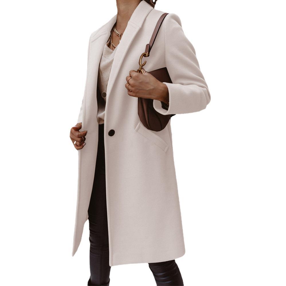 Women's Elegant Oversized Coat Jacket with Simple Designs and Practical Pockets NOVAE