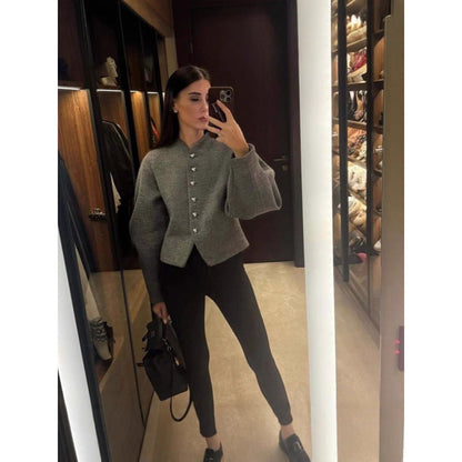 Women's fashionable cardigan with eye-catching buttons NOVAE