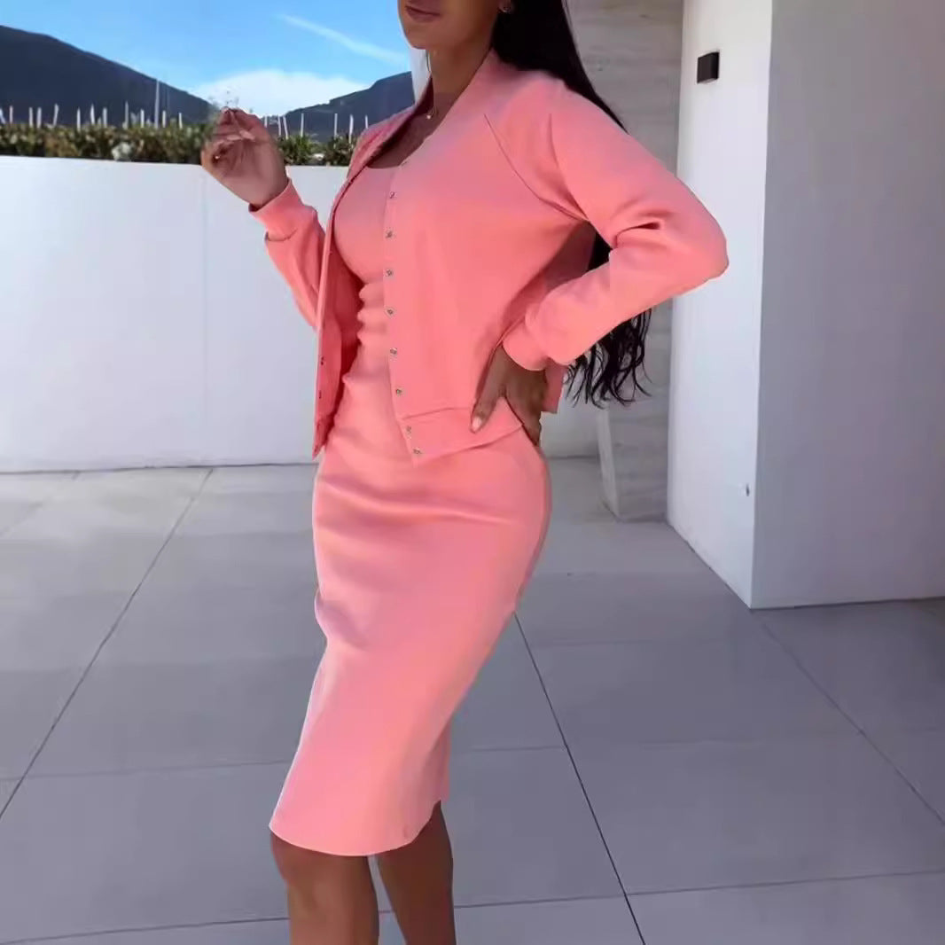 Women's fashionable sweatshirt dress and jacket set NOVAE