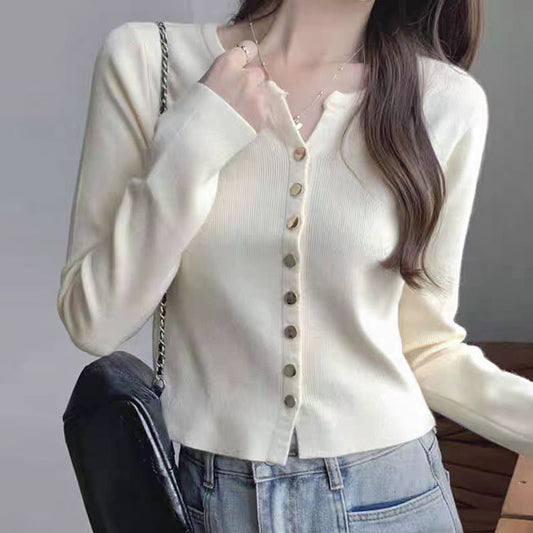 Women's cardigan with mother-of-pearl buttons NOVAE