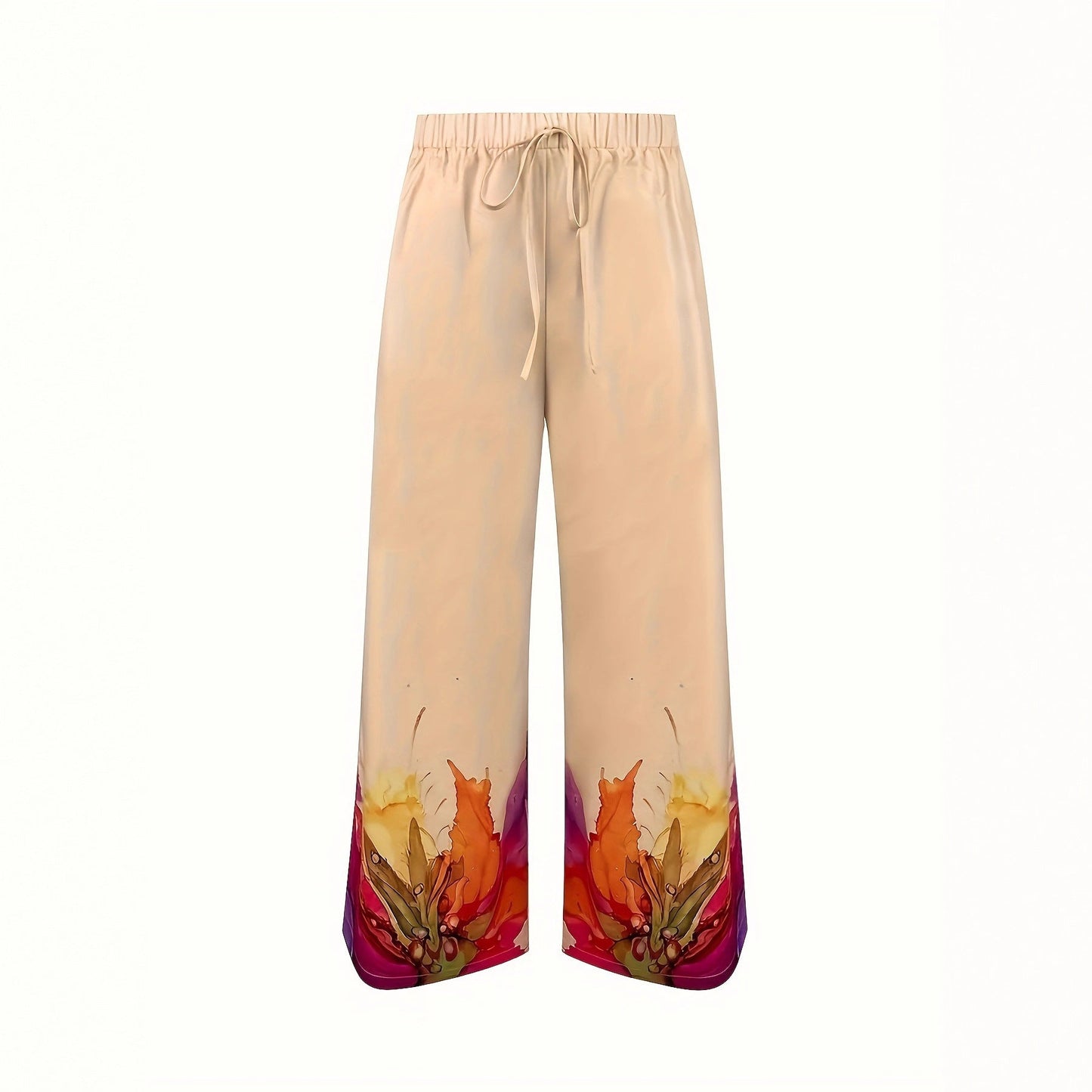 Women's Elegant Two-Piece Pantsuit with Artistic Print NOVAE