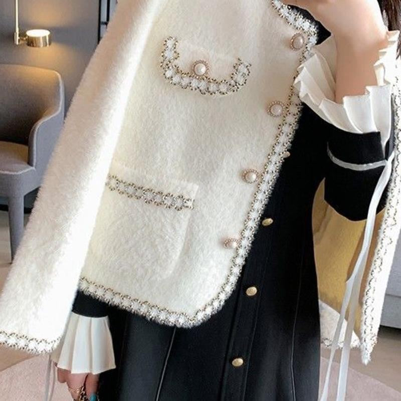 Women's Elegant and luxurious cardigan with pearl embellishments NOVAE