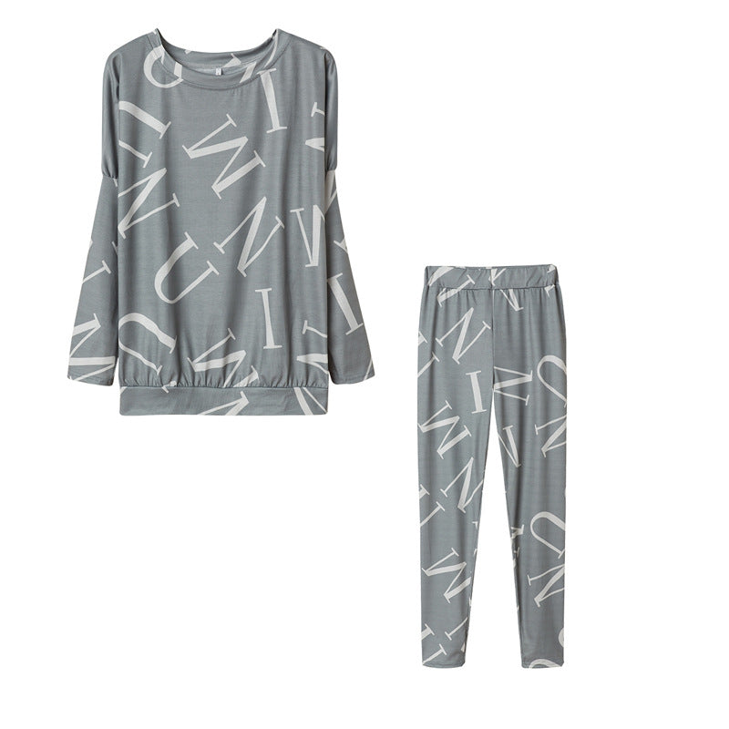Women's pajama set with long-sleeved top and elasticated pants NOVAE
