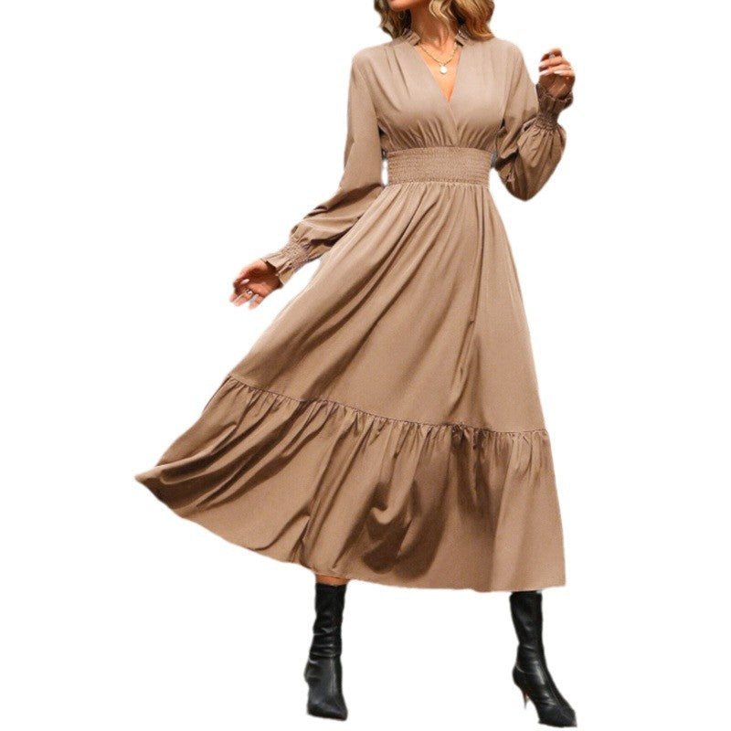 Women's maxi dress with swing skirt and elasticated waist insert NOVAE