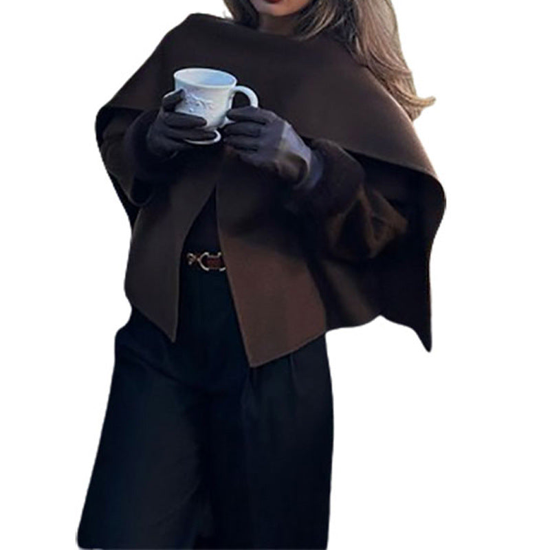 Women's fashionable wool jacket with wide lapels and elegant details NOVAE