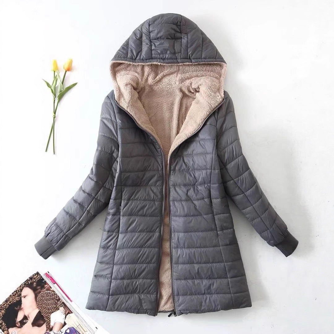 Women's quilted winter jacket with hood and cozy lining NOVAE